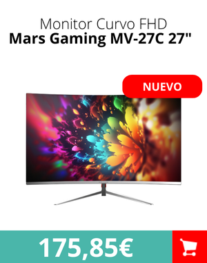 Mars Gaming MV-27C Monitor Curvo 27" FHD 200Hz HDR10 1ms FreeSync G-Sync Low Blue Light HDMI