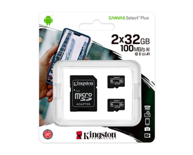 Kingston MicroSD 32GB Canvas Select Plus Pack de 2 unidades