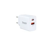 TooQ Cargador de Pared Automático USB-C / USB 3.0 20W Blanco