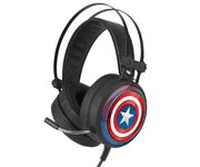 Auricular Gaming con Micrófono Luz RGB  Capitán América Negro