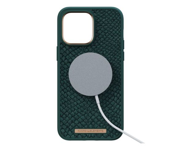 Njord Magsafe para iPhone 12/13/14 Pro MAX Piel de Salmón Verde