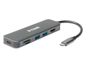 D-Link DUB-2327 Docking Station USB-C 6 en 1 HDMI/Lector Tarjetas/MicroSD/USB-C PD 60W