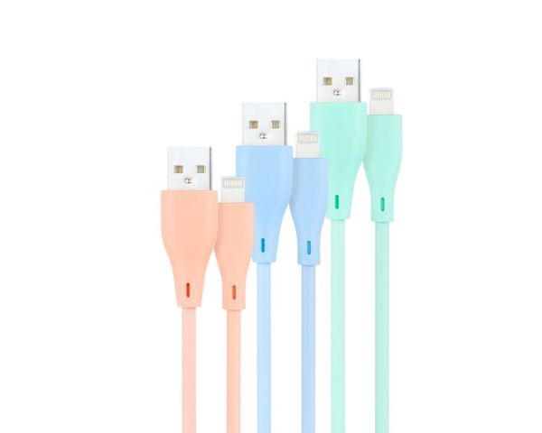 Nanocable Pack de 3 Cables Lightning a USB 2.0 1m Rosa/Azul/Verde