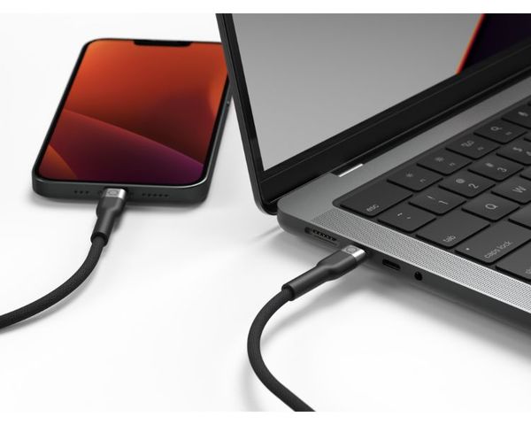 LinQ Cable Trenzado USB-C a Lightning Pro MFI Certified Pro Negro 2m