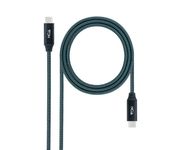 Nanocable Cable USB 3.2 Gen2x2 20Gbps 5A/100W 4K/60Hz USB-C Macho/Macho 1.5m