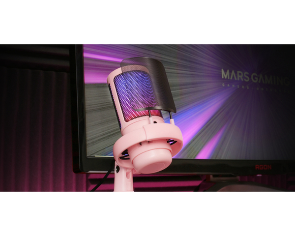 Mars Gaming MMIC-SE Micrófono Profesional Iluminación ARGB Flow Rosa