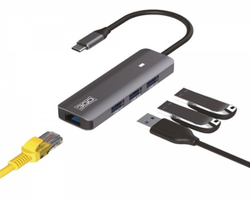 3GO HUB USB-C 3.0 a 3xUSB3.0/ 1xRJ45
