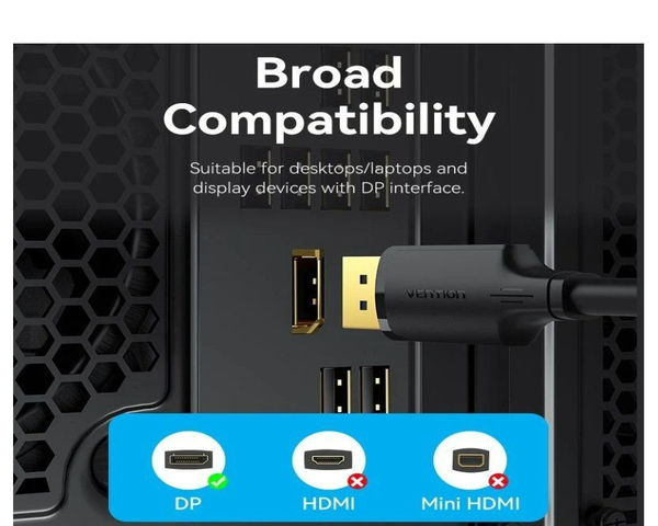 Vention HAKBH Cable Displayport a Displayport Macho 2m Negro