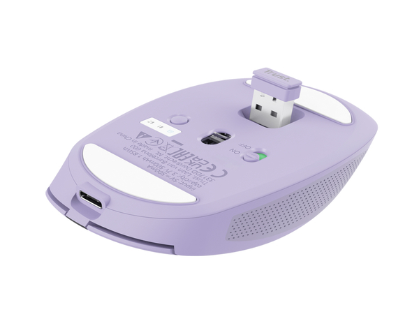 Trust Ozaa Ratón Óptico Inalámbrico Multidispositivo 3200DPI Morado