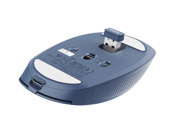 Trust Ozaa Ratón Óptico Inalámbrico Multidispositivo 3200DPI Azul