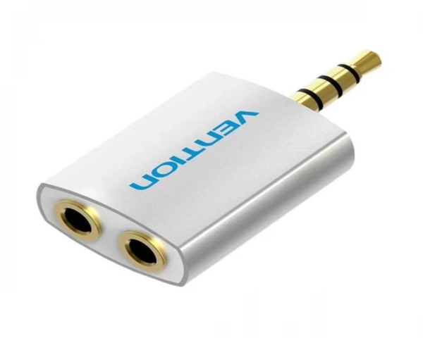 Vention BDAW0 Adaptador Audio Jack 3.5mm Macho a 2x Jack 3.5mm Hembra Blanco