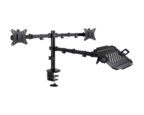 Tooq DB1202TN-B Soporte de Mesa para 2 Pantallas 17"-32" y Portátil VESA 100x100 Máx 9Kg