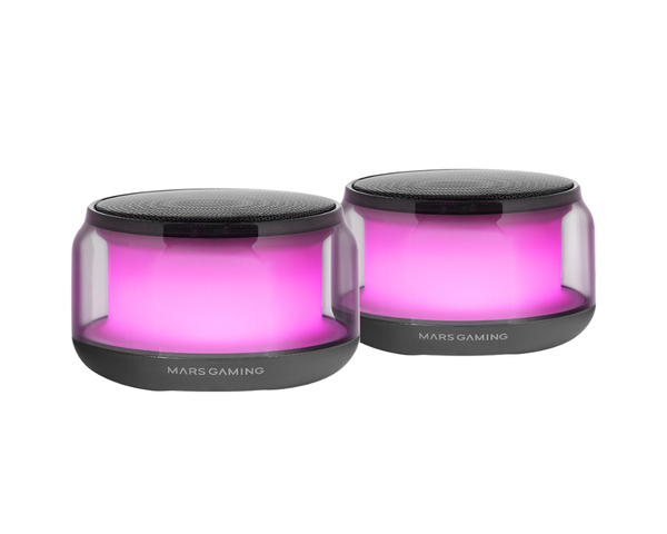 Mars Gaming MS-Aura Altavoces Bluetooth 5.3 Chipset DSP 15W Iluminación RGB Clearview 360º Negro