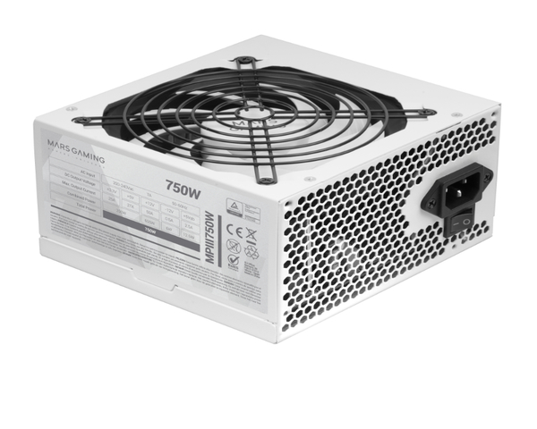 Mars Gaming MPIII750W Fuente de Alimentación ATX 750W 85% EF Blanco