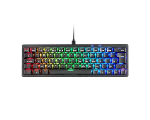 Mars Gaming MKMINIPRO Teclado Mecánico RGB 60% Switch Azul Negro