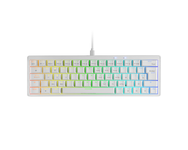 Mars Gaming MKMINIPRO Teclado Mecánico RGB 60% Switch Azul Blanco