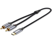 Vention Conversor 2xRCA/M a USB-C/M 3m Gris