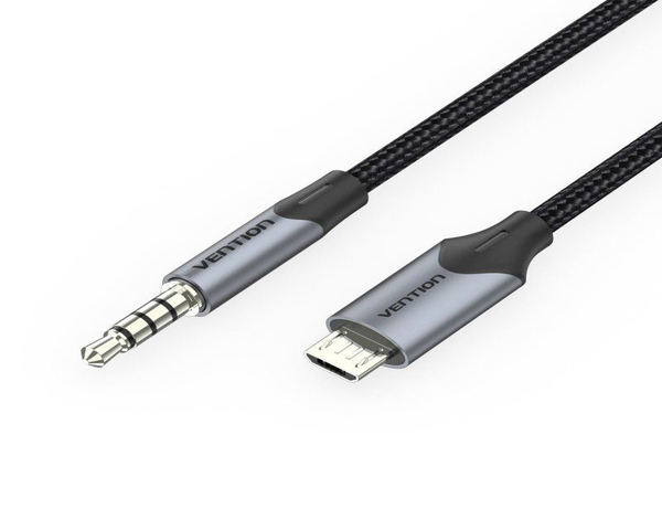 Vention Cable Audio MicroUSB Macho a Jack 3.5 Macho 2M Negro