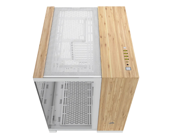 Corsair 6500X Caja ATX Doble Cristal Templado USB-C Blanco Madera Bambú