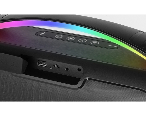 Mars Gaming MS-PULSE Altavoz Portátil Bluetooth 5.3 RGB 50W Negro