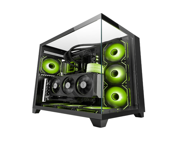 Mars Gaming MC-3C Caja ATX Vista 3D Triple Cristal Templado Diseño Doble Cámara Lateral Negro
