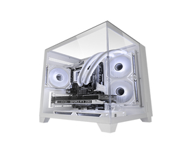 Mars Gaming MC-3CM Caja MicroATX Vista 3D Triple Cristal Templado Doble Cámara Lateral Blanco