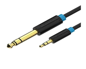 Vention Cable de Audio Estéreo Jack 6.5 Macho - Jack 3.5 Macho 1.5m Negro