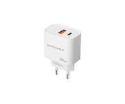 Nanocable Cargador USB-A y USB-C 30W Blanco