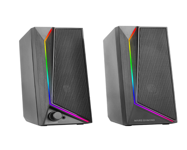 Mars Gaming MS72 Altavoces Gaming 15W RGB Flow 2 Drivers Activos Chipset DSP USB Jack 3.5mm Negro