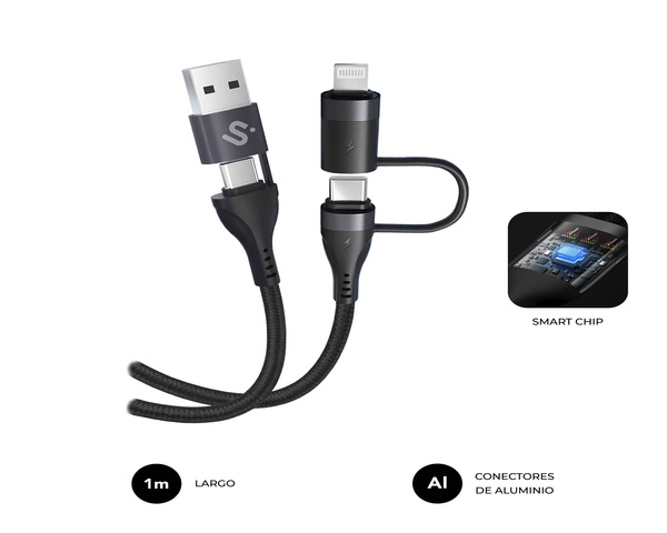 Subblim Cable Top 4In1 60W CCLA 1,2M
