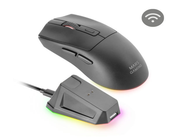 Mars Gaming Mm-t3 Ratón Inalámbrico Rgb Óptico Bluetooth 5.0 14400 Dpi Switches Huano Negro