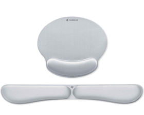 Subblim Kit Ergo Memoryflex Alfombrilla Ratón y Reposamuñecas Teclado Plata